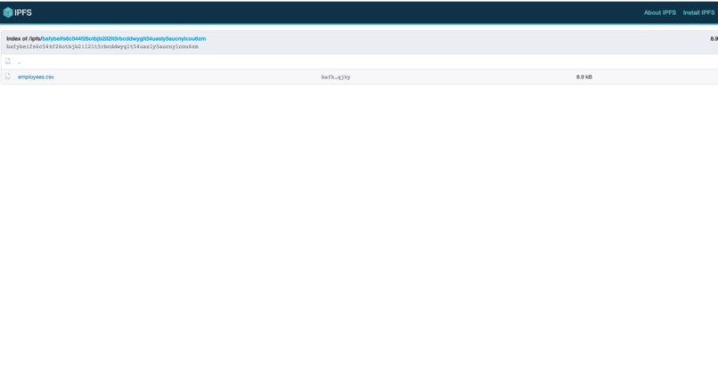 FreeSheet: Onboard your csv data between Cortx and IPFS – screenshot 5