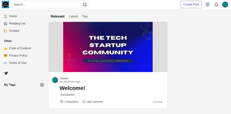 Tech Startup Community – screenshot 1