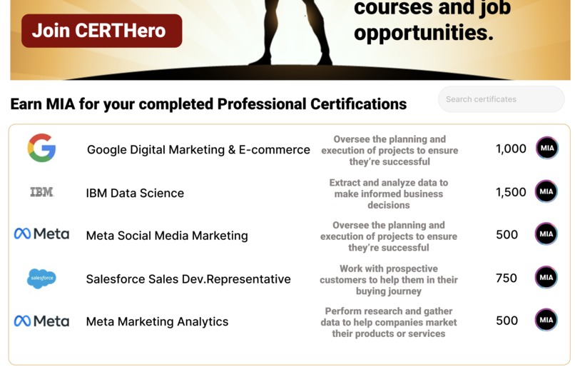 CERTHero – screenshot 2