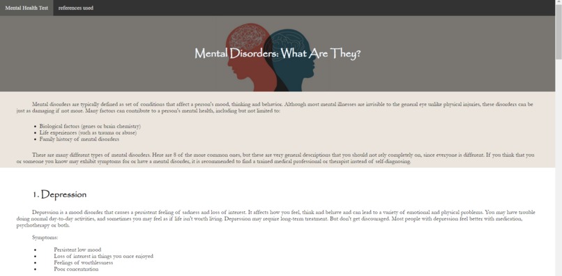 Mental Health Awareness Website – screenshot 1