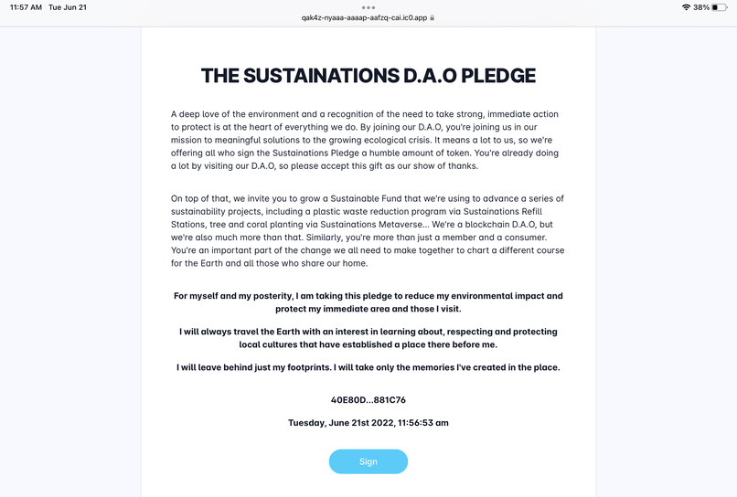 Sustainations DAO – screenshot 4