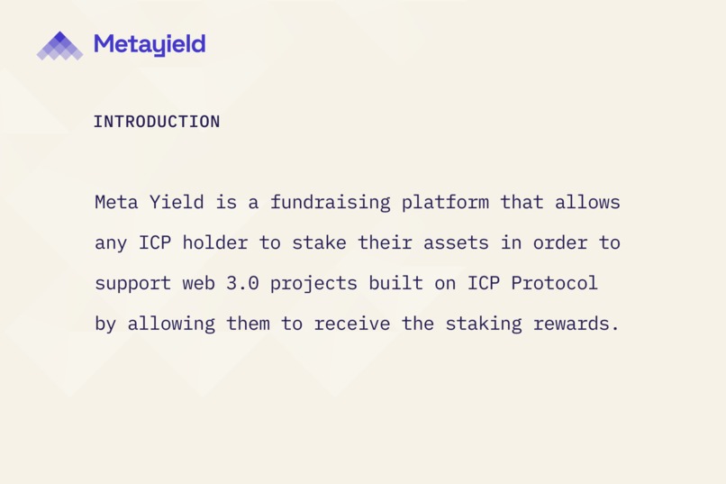 Meta Yield - liquid staking crowdfunding platform for ICP. – screenshot 2