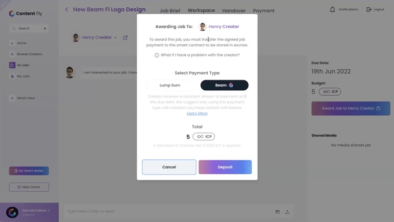 Beam Payment Protocol by Content Fly – screenshot 1
