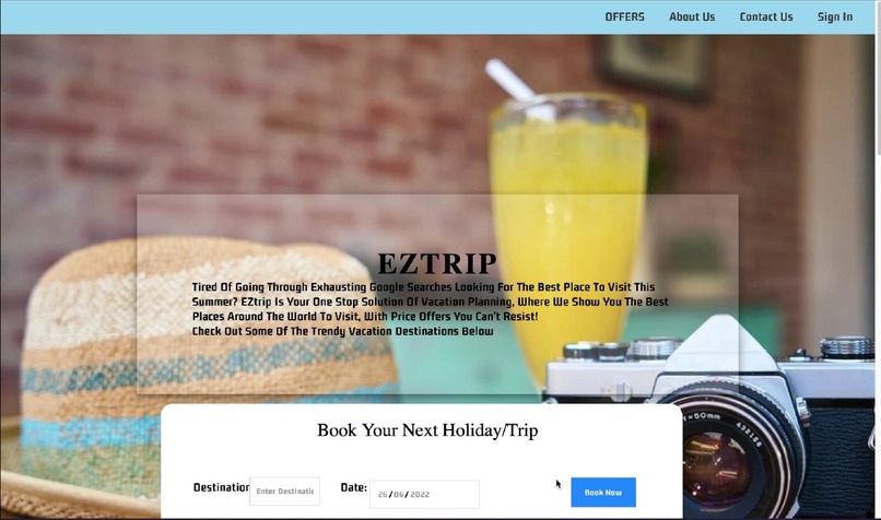 Travel website – screenshot 2