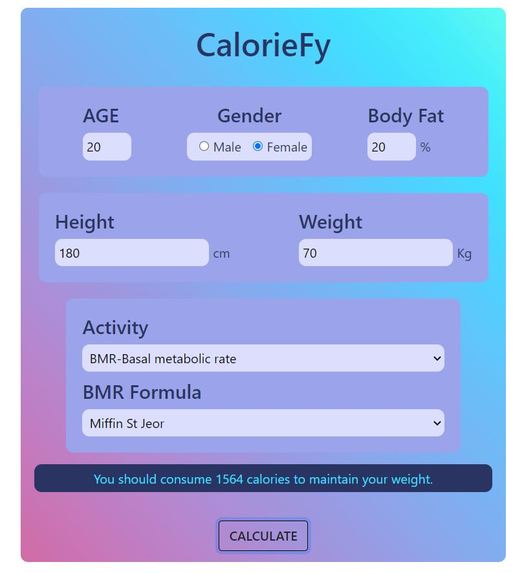 Caloriefy – screenshot 1