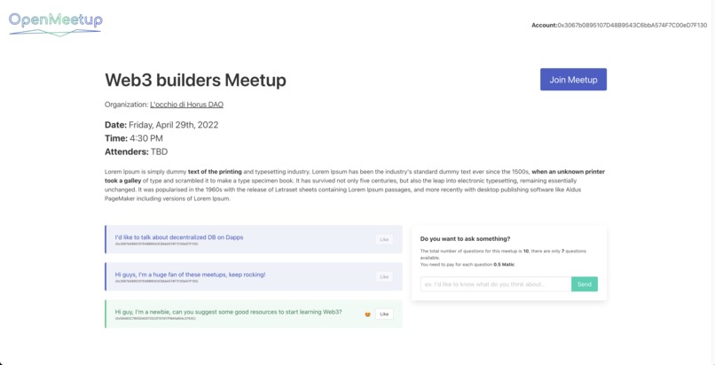 Open Meetup – screenshot 1