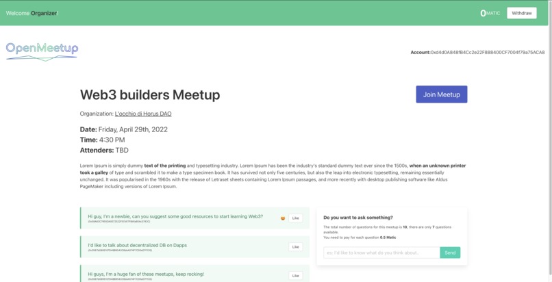 Open Meetup – screenshot 2