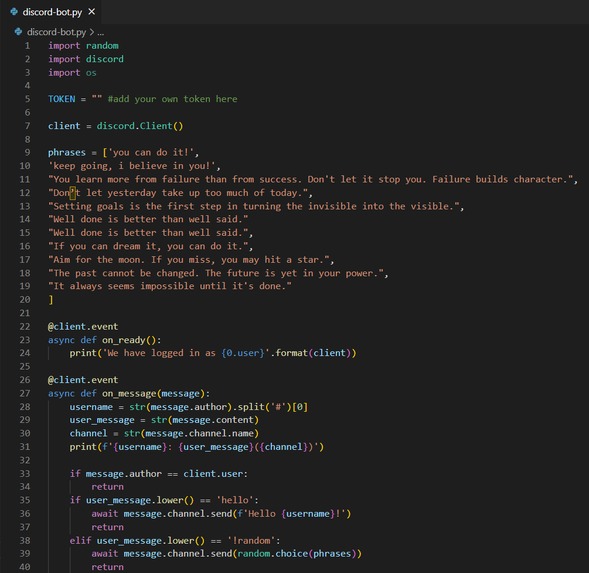 Motivational discord bot – screenshot 1