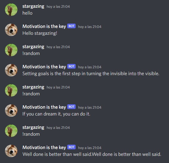 Motivational discord bot – screenshot 2