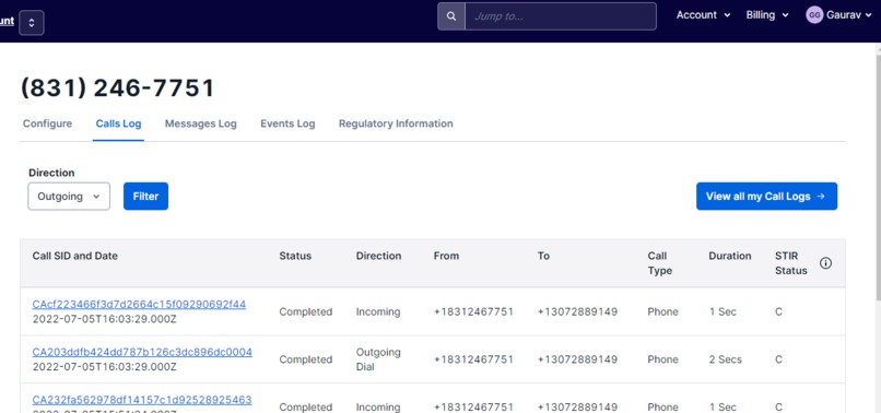 Twilio Day 3 Challenge – screenshot 2