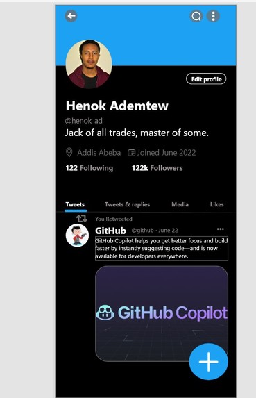 Twitter UI  – screenshot 1