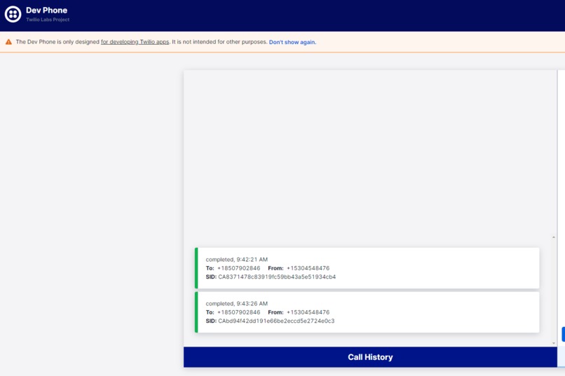Twilio Day 3 Challenge – screenshot 1