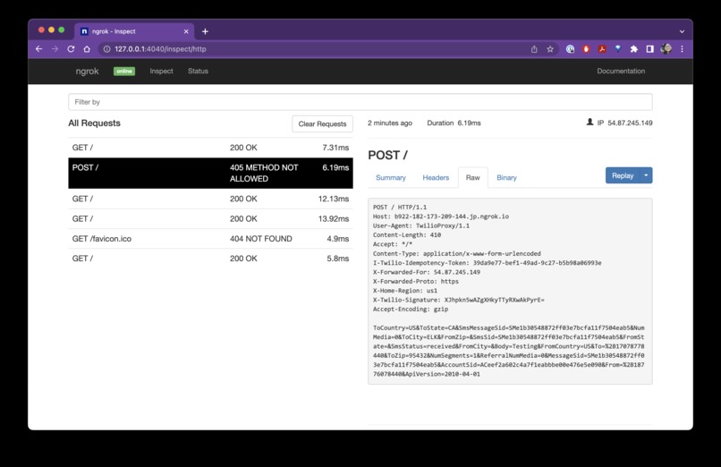 Twilio Day 4 Challenge – screenshot 1