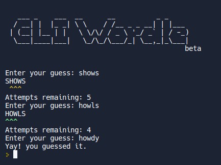 CLI Wordle(beta) – screenshot 2