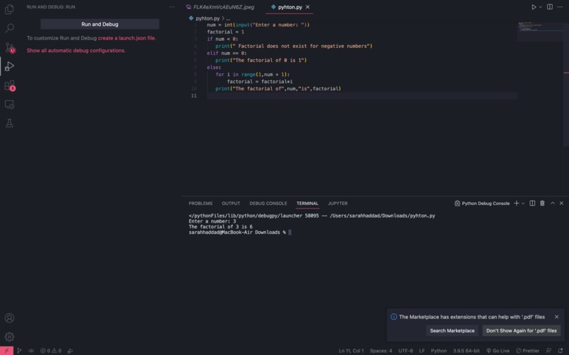 CODE IN PYTHON – screenshot 1
