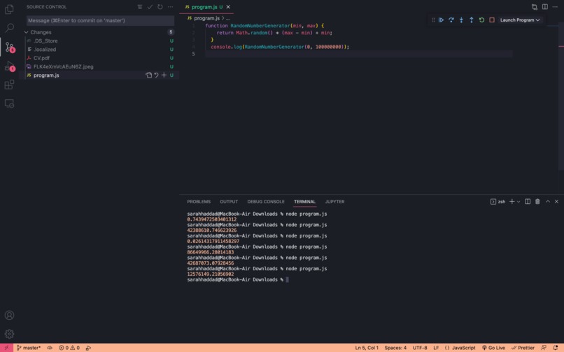 CREATE A RANDOM NUMBER GENERATOR – screenshot 1