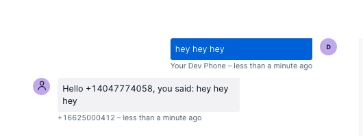Twilio Replying to SMS messages – screenshot 1