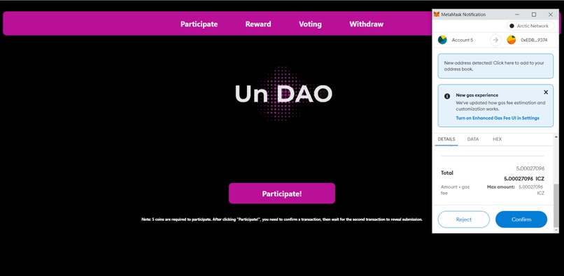 Unpredictable DAO – screenshot 3