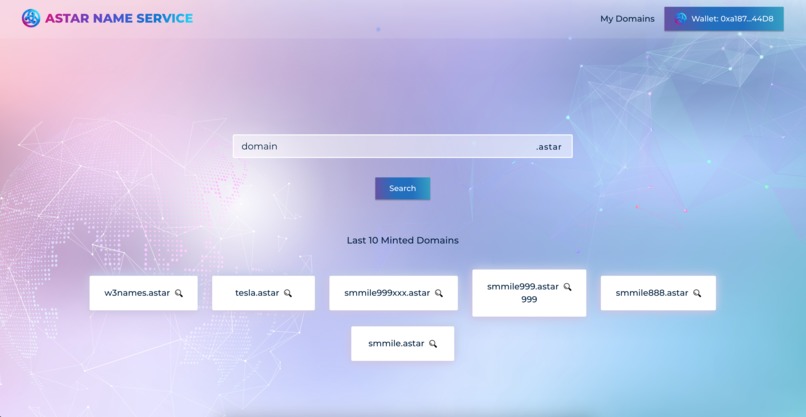 Astar Name Service – screenshot 2