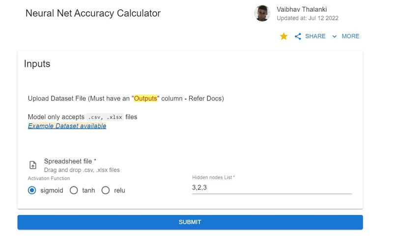Nueral Net Accuracy Calculator – screenshot 1