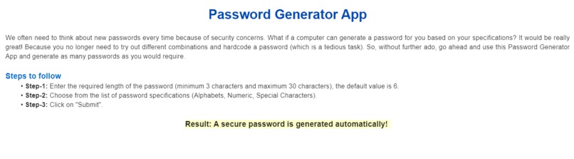 Password Generator App – screenshot 1