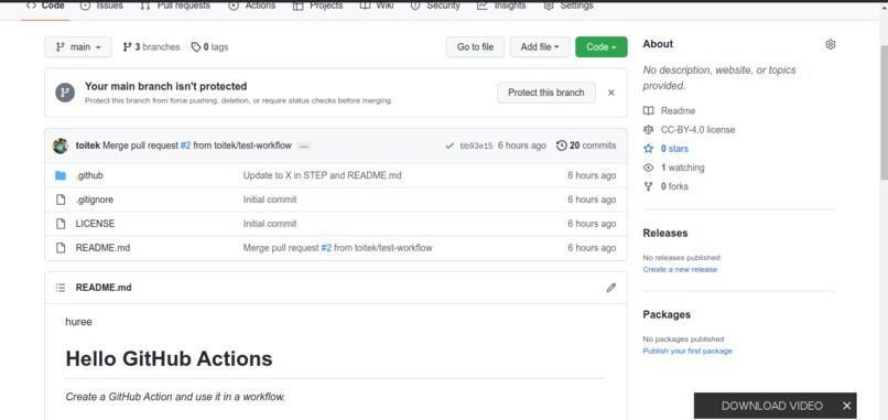  GitHub Actions – screenshot 1