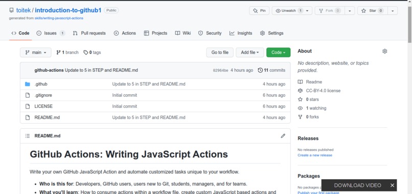 Writing JavaScript Actions – screenshot 1