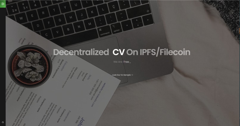 DecentralizedCV  – screenshot 1