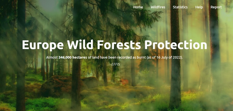 Europe Wildfires Information Project – screenshot 1