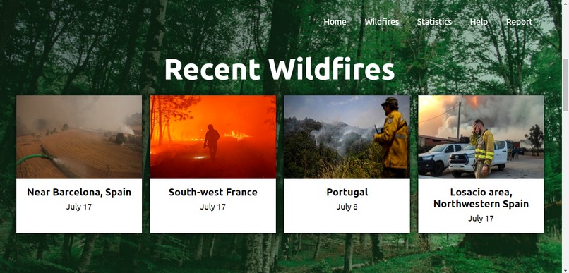 Europe Wildfires Information Project – screenshot 2