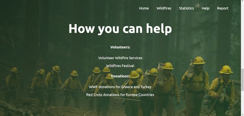 Europe Wildfires Information Project – screenshot 3