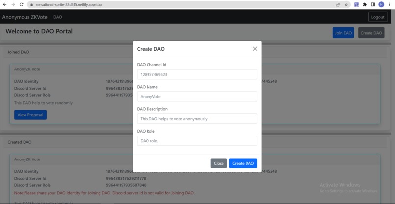 Anonymous ZKVote – screenshot 3