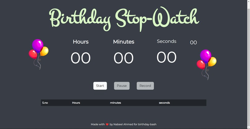 Birthday Stop-Watch – screenshot 1