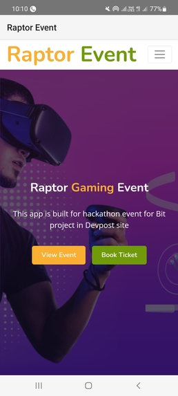 Raptor Event Registration Android -webview application – screenshot 4