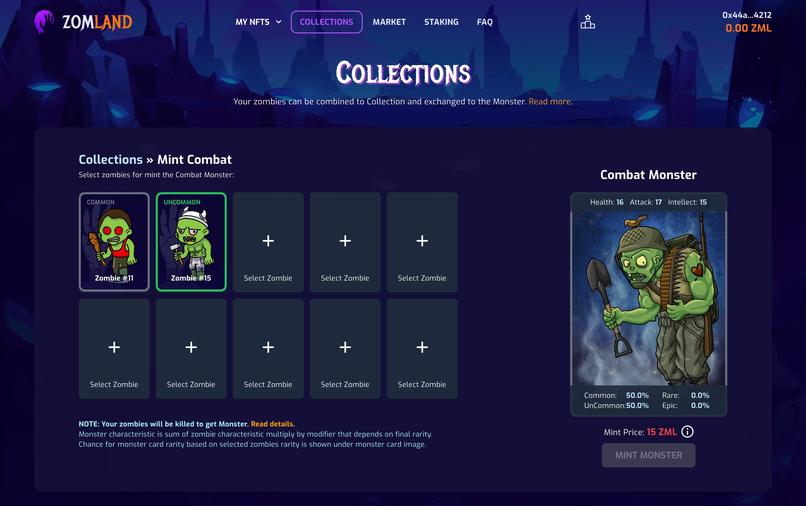 ZomLand NFT Collectable Game – screenshot 5