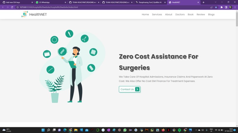 HealthNET – screenshot 1