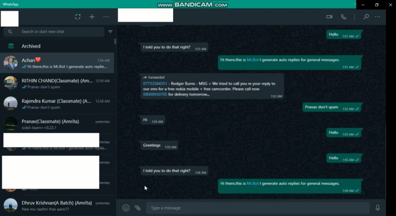 Whatsapp Chatter Bot – screenshot 3