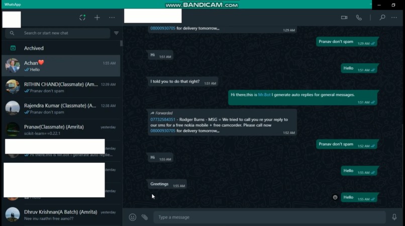Whatsapp Chatter Bot – screenshot 4