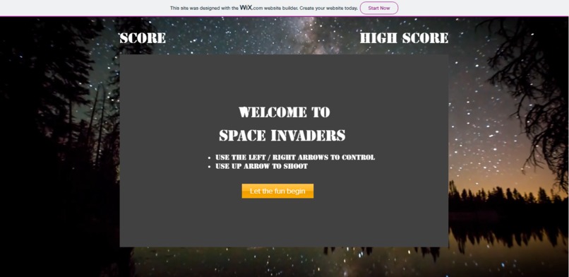 Space Invaders - Wix DevCon Hackathon 2022 – screenshot 1