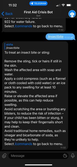First Aid Crisis Bot – screenshot 5
