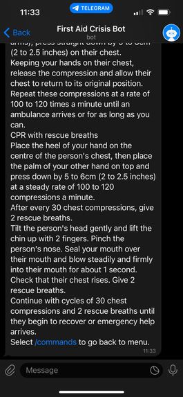 First Aid Crisis Bot – screenshot 8
