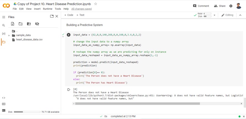 HEART DISEASE PREDICTION | Devpost