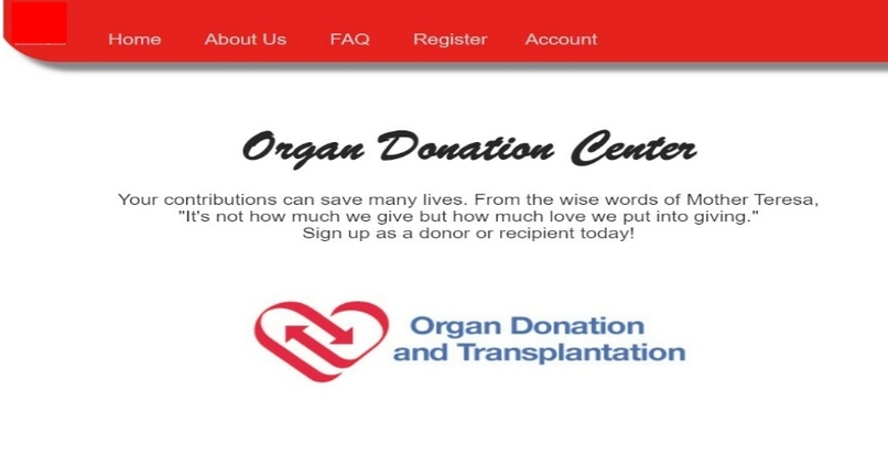 ONLINE ORGAN DONATION – screenshot 1