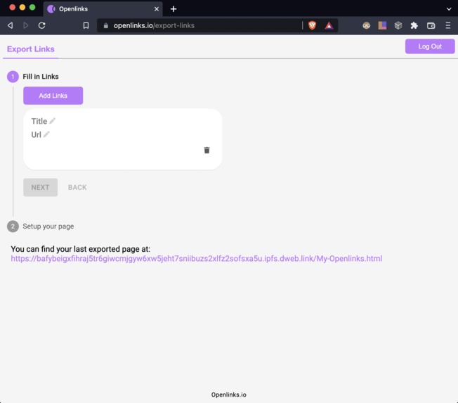 Openlinks – screenshot 1