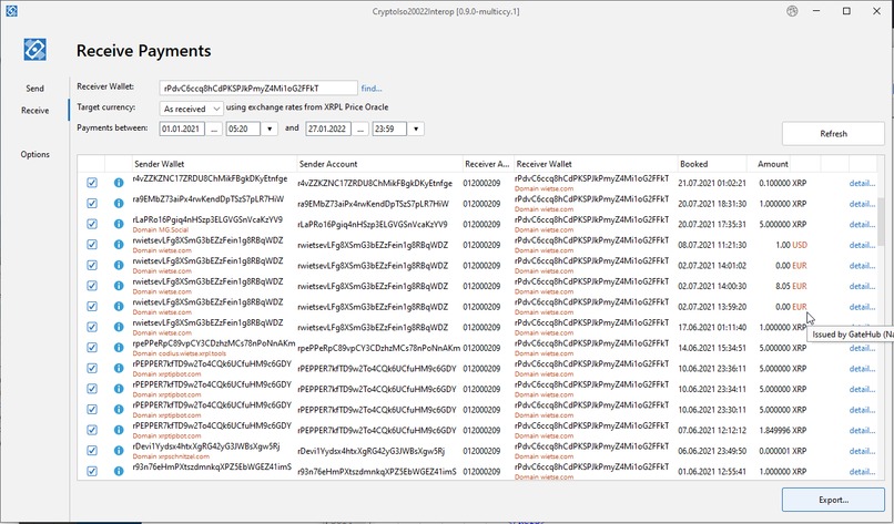 CryptoIso20022 Interop – screenshot 2