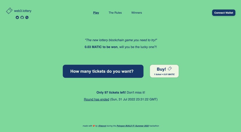 web3.lottery – screenshot 1