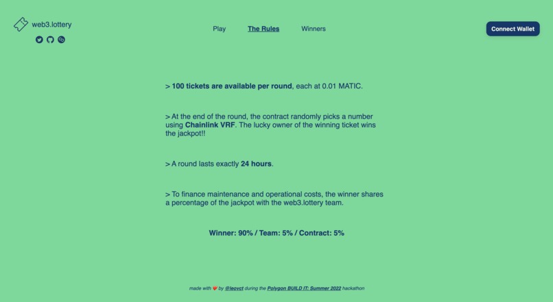 web3.lottery – screenshot 2