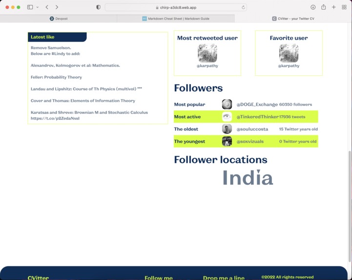 CVitter - Twitter CV – screenshot 3