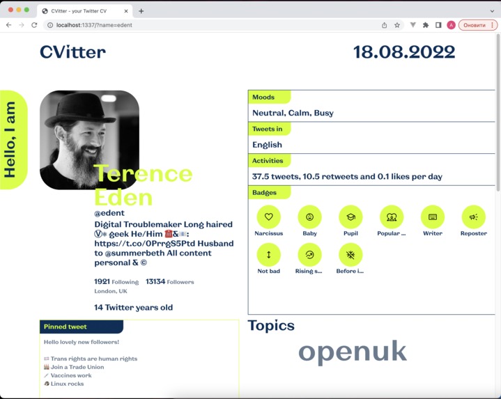CVitter - Twitter CV – screenshot 2