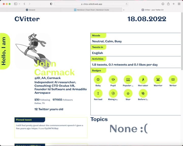 CVitter - Twitter CV – screenshot 4
